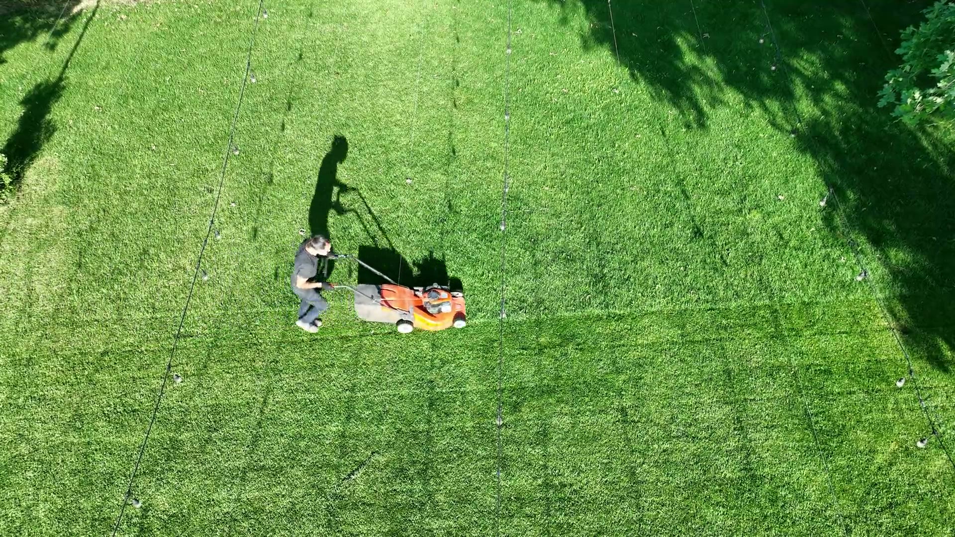 A lawn route from above